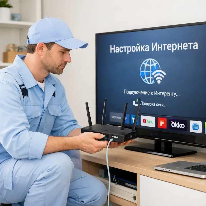 Настройка интернета на телевизоре в Токсово