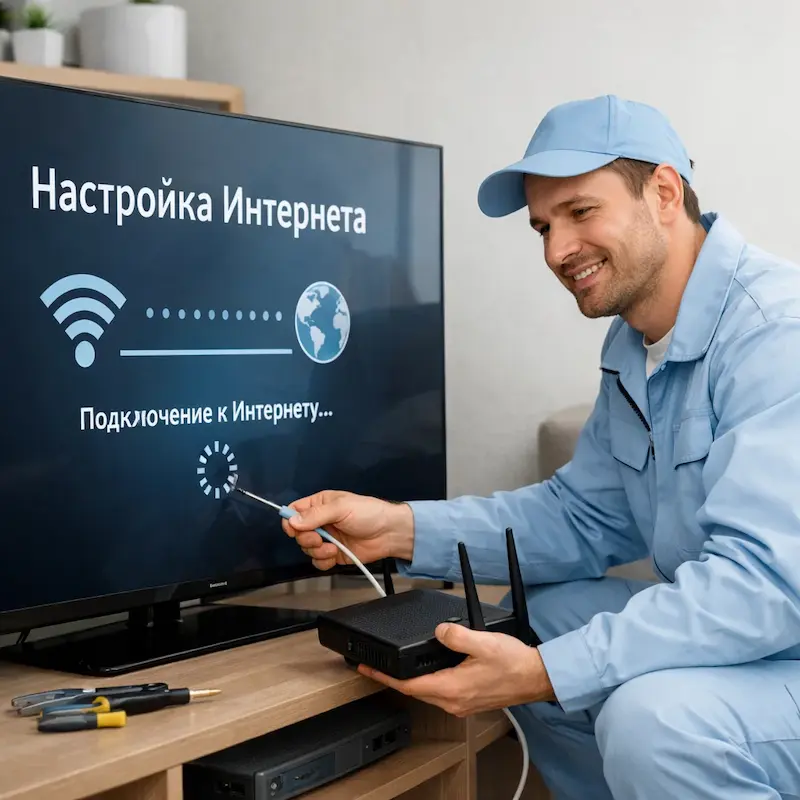 Настройка интернета на ТВ в Токсово