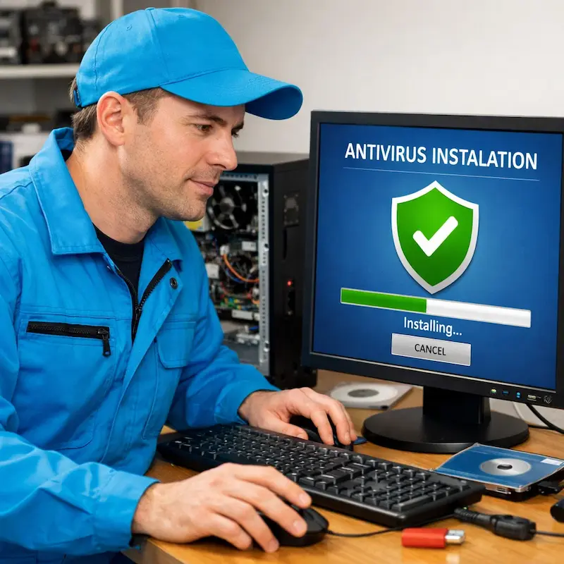 Установка антивируса на ноутбук в Токсово