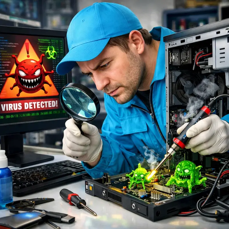 Вылечить компьютерный вирус в Токсово